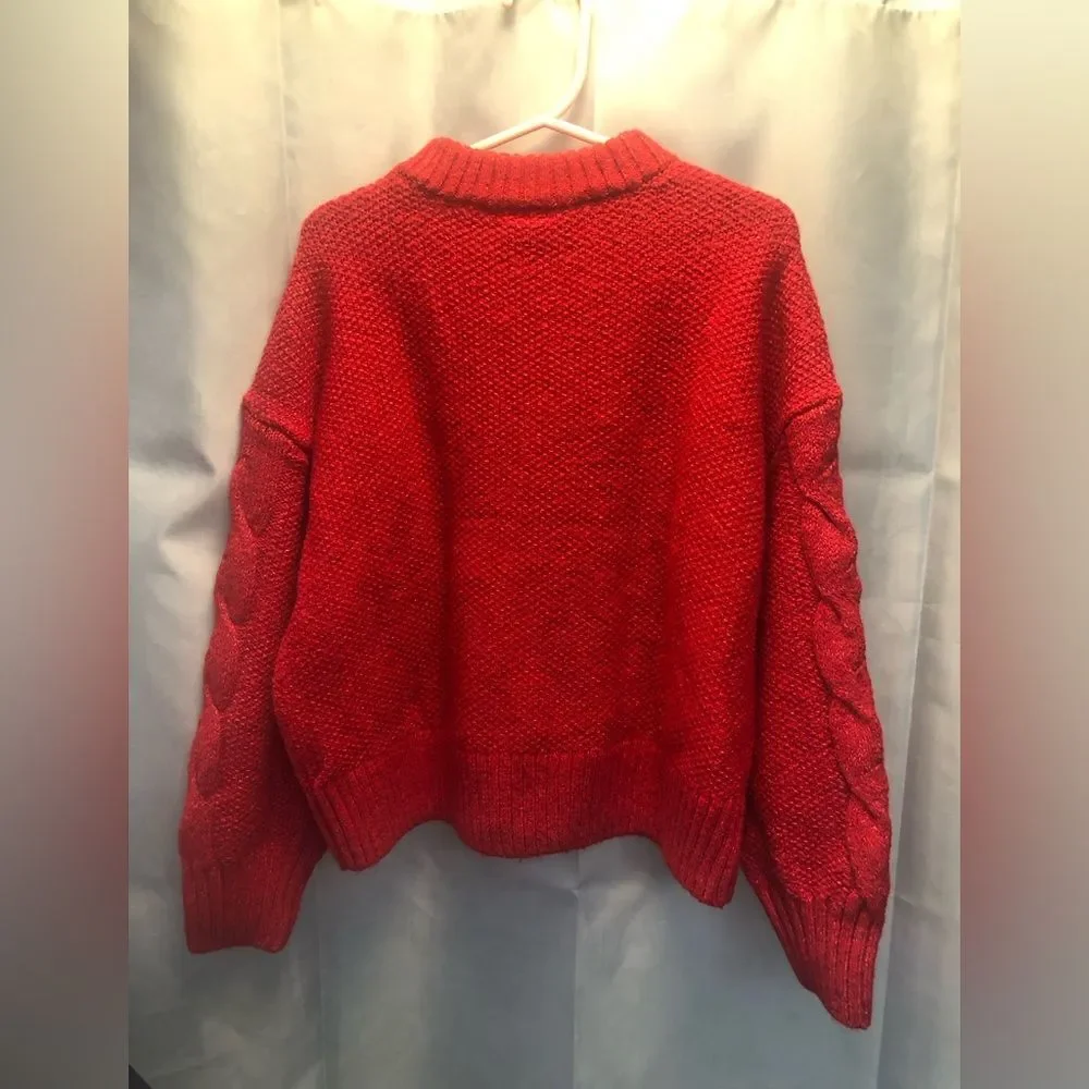 Old Navy Mock-Neck red Pullover sweater, size S (6-7)
